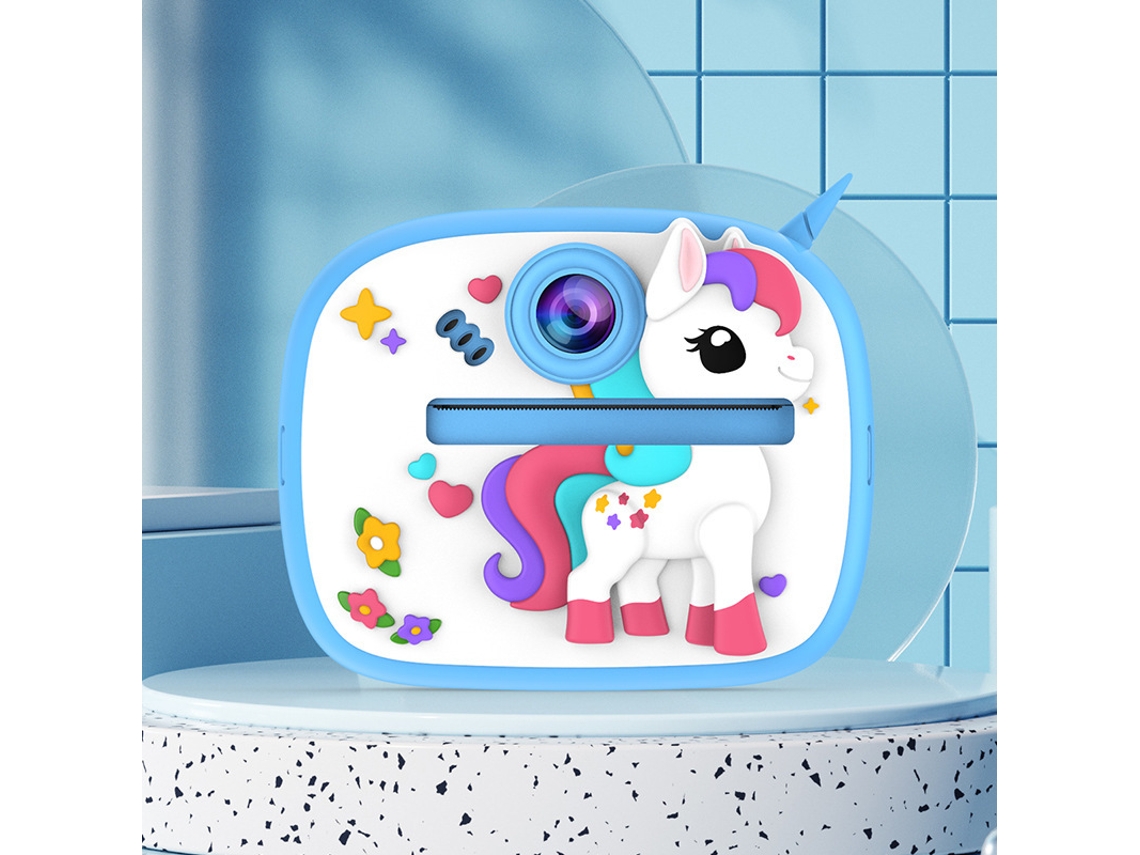 Cámara infantil con impresión instantánea (azul perla, pantalla de alta calidad, batería de larga duración, tarjeta de memoria no incluida).