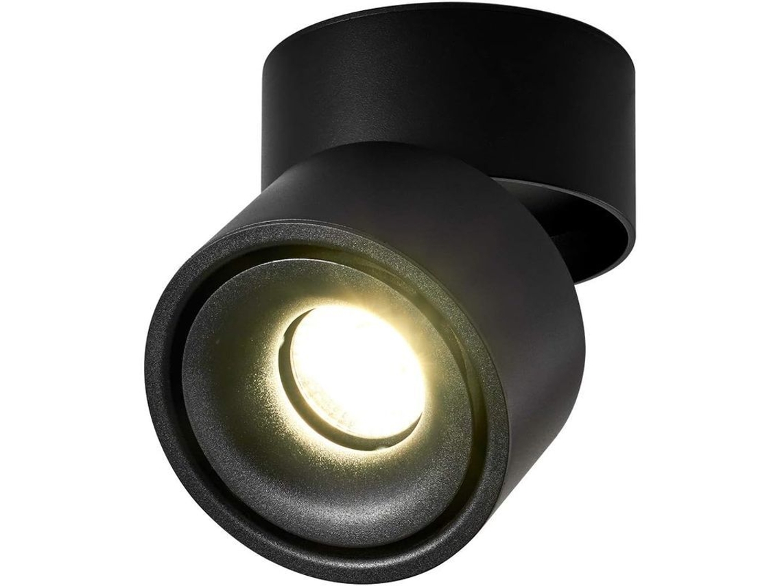 Foco De Techo Led 12w 4000k A+ 10x10x10cm Aluminio Ajustable 360°-90° Negro