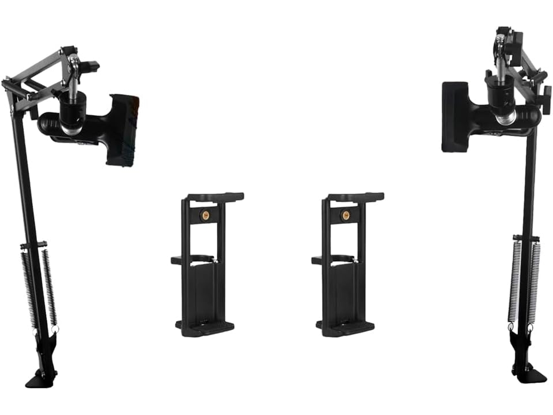 Juego De 2 Soportes Negros Ajustables Para Manualidades, Tabletas/teléfonos.