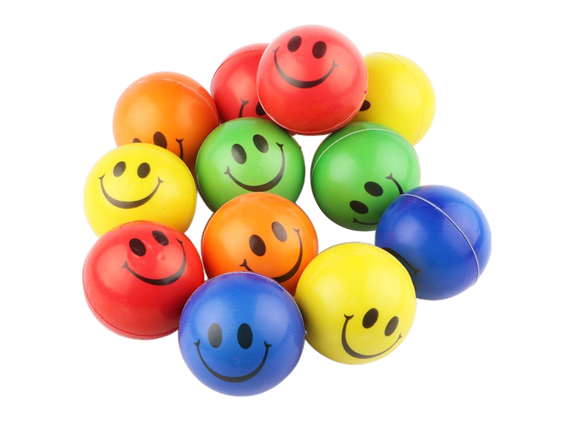 Juego de 12 pelotas antiestrés de PU para niños y adultos