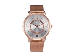 Reloj De Pulsera Analógico De Cuarzo Casual Clásico Simples Para Mujer Y Hombre (oro Rosa)