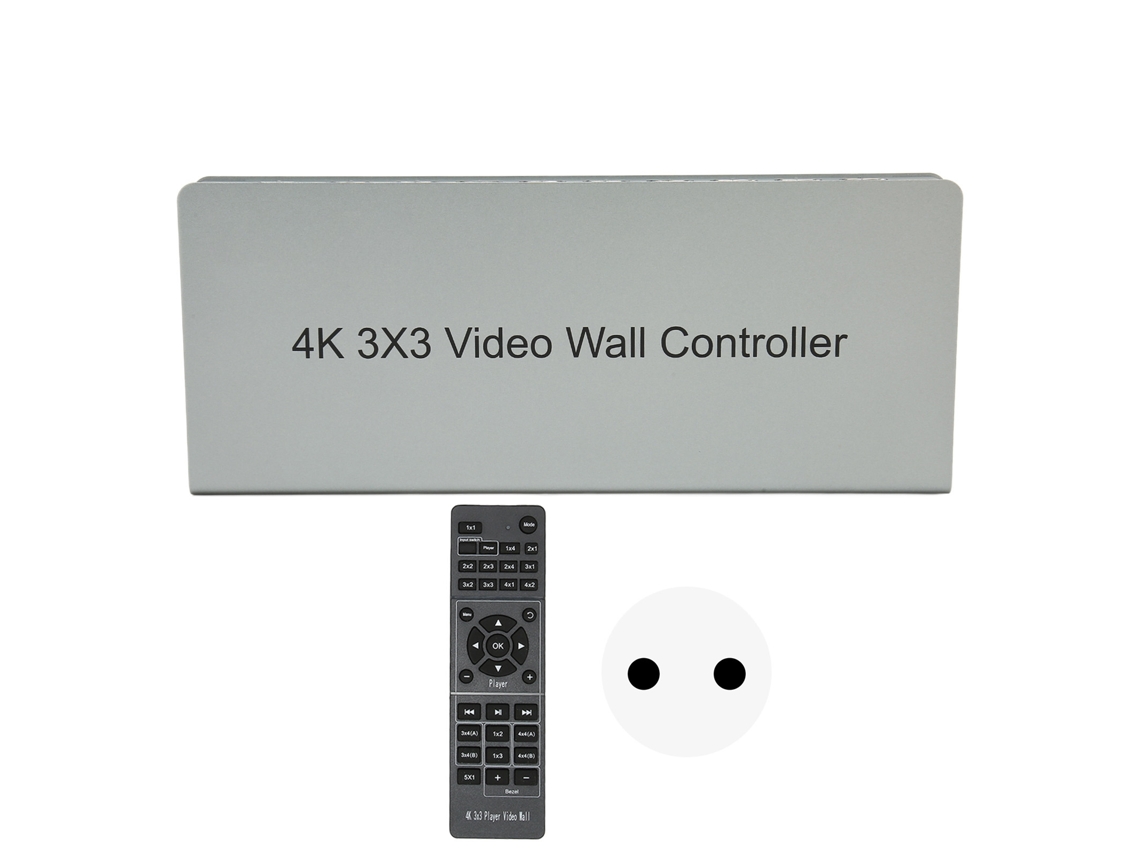 Controlador De Pared De Vídeo Hdmi 3x3 4k Hd 1080p 60hz Con Caja De Metal Y Enchufe Eu
