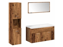 Maison Exclusive - Juego De Muebles De Baño 5 Piezas Madera Ingeniería Envejecida