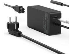 Adaptador de corriente para cargador de 44 W, 15 V, 2,58 A, para Microsoft Surface Pro 7/Pro 6/Pro 5/Pro, con puerto USB Chrui