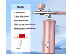 (rosa) Mini Kit De Aerógrafo Inalámbrico Para Peinar El Cabello Con Nano Spray