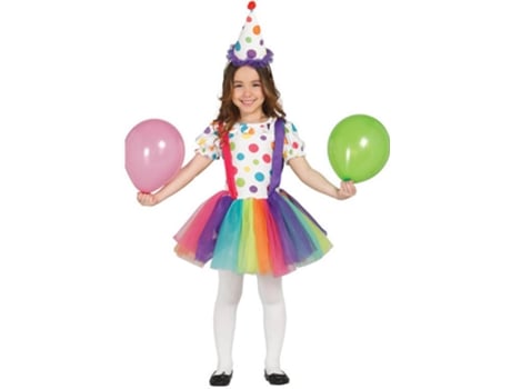 Disfraz de Niña DISFRAZZES Payasa Arcoiris (Talla: 7 a 9 años)
