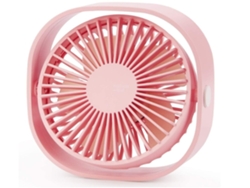 Ventilador de escritorio portátil USB, mini ventilador de mesa personal con rotación de 360 grados y 3 velocidades ajustables para viajes de oficina, color rosa Gusshious