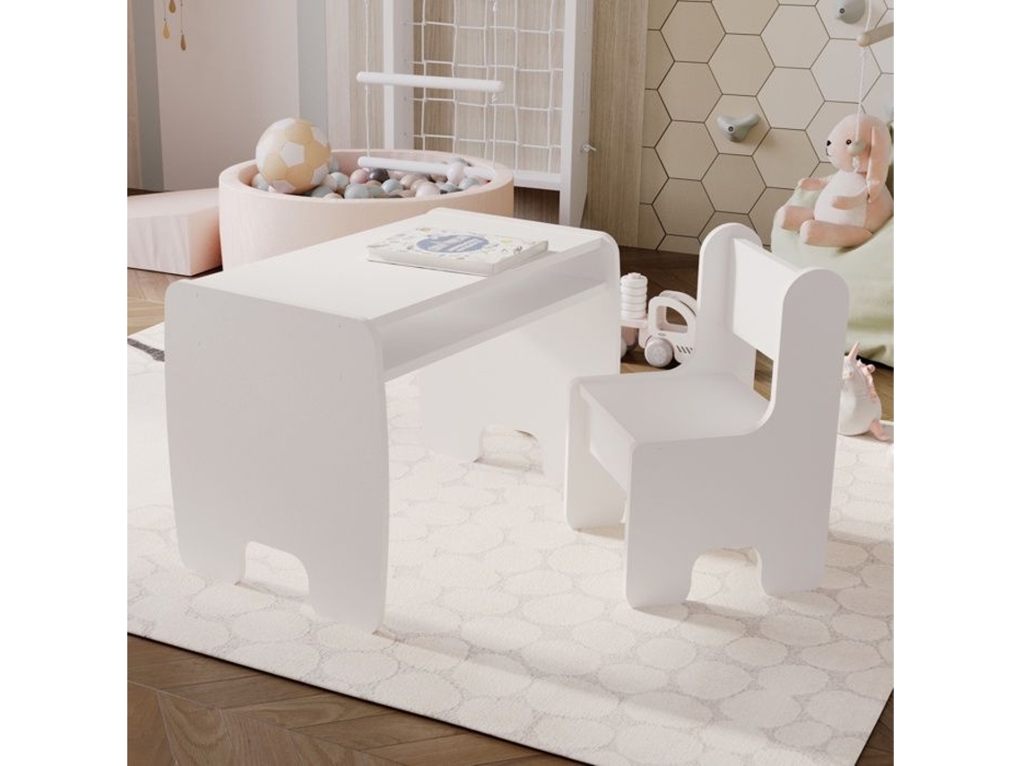 Conjunto de mesa y sillas infantiles TIMI - Blanco