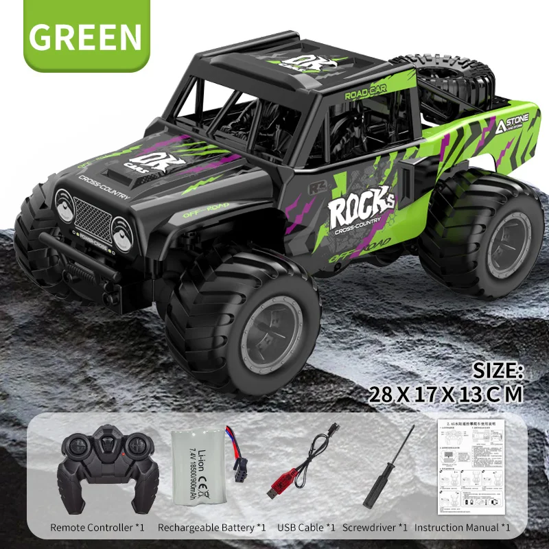 (verde) Carro Anfíbio Com Controle Remoto 2.4g, Tração Nas Quatro Rodas, Veículo Off-road
