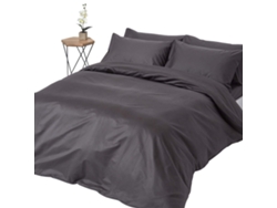 Homescapes Dark Charcoal Grey European Size Egyptian Cotton Duvet Cover Set 1000 Tc, 240 X 220 Cm