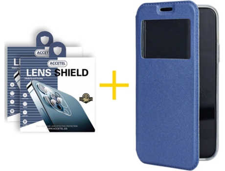 Carcasa + 2 Protectores de Cámara para Samsung Galaxy S21 Plus 5G ACCETEL Azul
