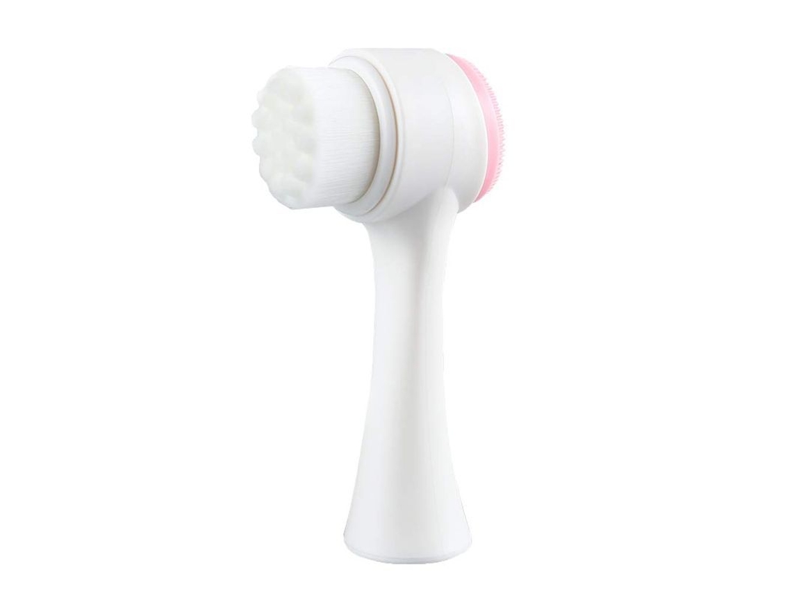 Cepillo De Limpieza De Doble Cara, 2 En 1, De Silicona, Suave, Para Una Limpieza Profunda (rosa)
