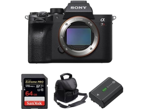 Kit Cámara SONY ALPHA 7R IV + SanDisk 64 GB + Batería + Bolsa (Full-Frame)