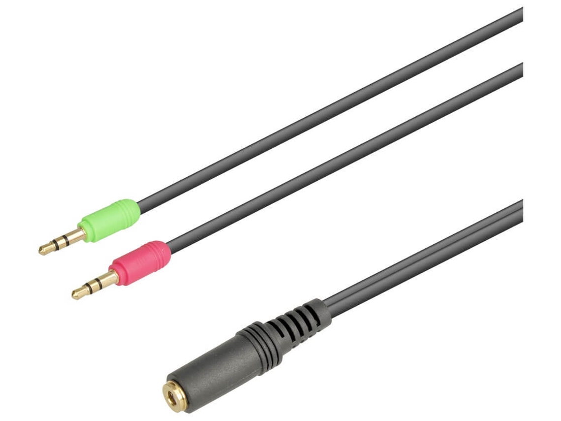 Cable NIMO Jack 3.5Mm Fêmea 4P P/ 2 Jack 3,5Mm Auscultadores + Microfone