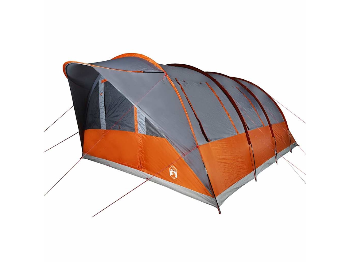 Tienda de campaña familiar túnel 7 personas VIDAXL impermeable naranja