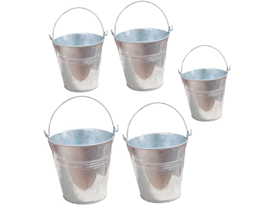 Piezas De Cubos Decorativos Miniatura Galvanizados, Macetas Retro Para Flores, Lote