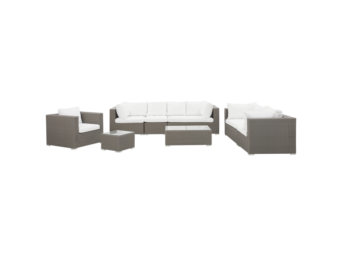 Conjunto de jardín modular de ratán gris pardo BELIANI Maestro II
