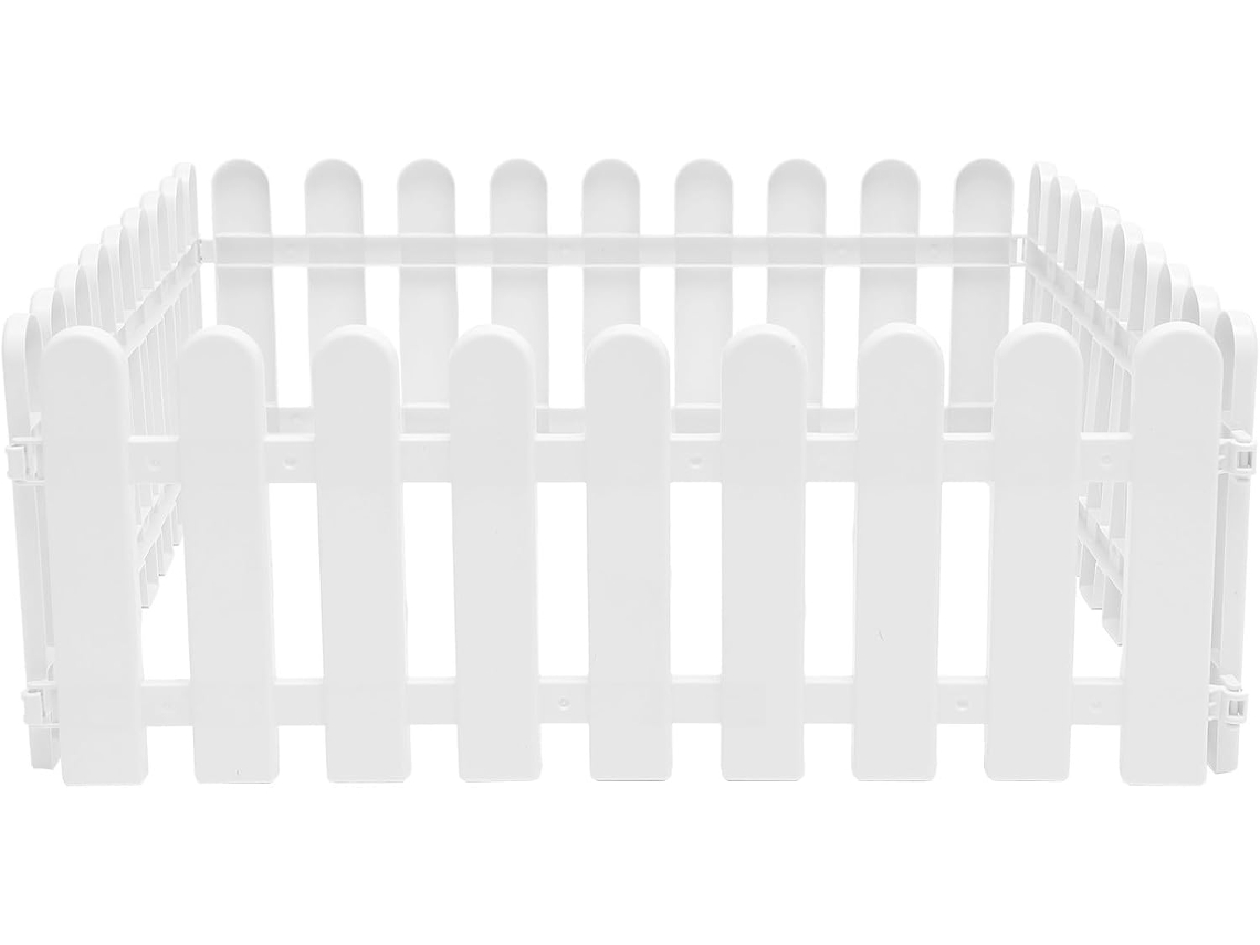 Valla Decorativa Blanca, 4 Piezas, 50 Cm X 20 Cm, Reforzada, Para