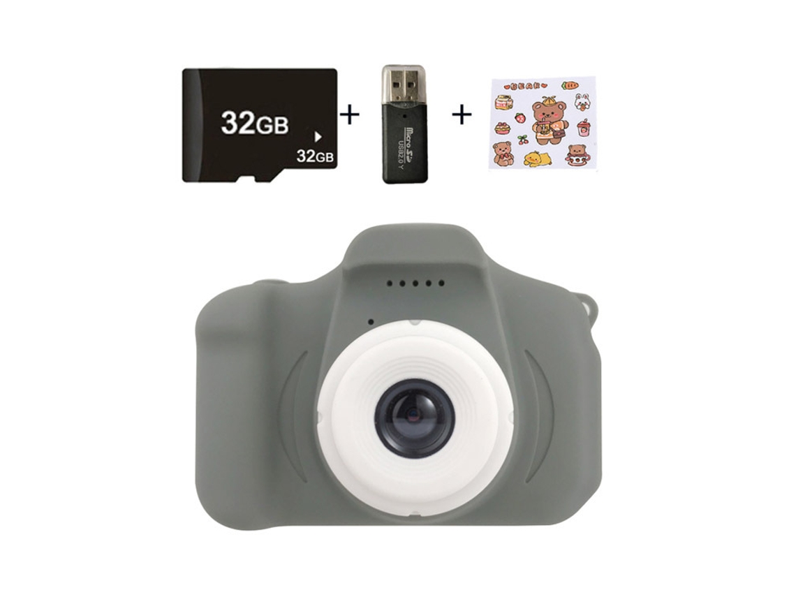 Cámara digital de 1080p para niños con pantalla a color de 2,0 y ranura para tarjeta Micro-SD para niños - Tarjeta SD de 32 GB incluida (gr IKIKSO