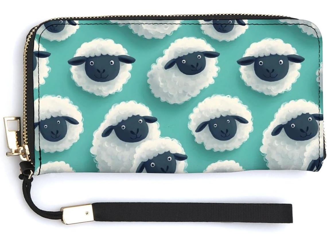 Cartera Cuero Con Cremallera Para Mujer Diseño Estampado