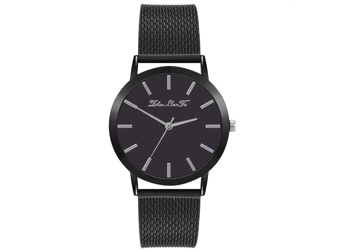 Reloj De Pareja Unisex Casual De Cuarzo Zhoulianfa Con Dial Redondo (negro)