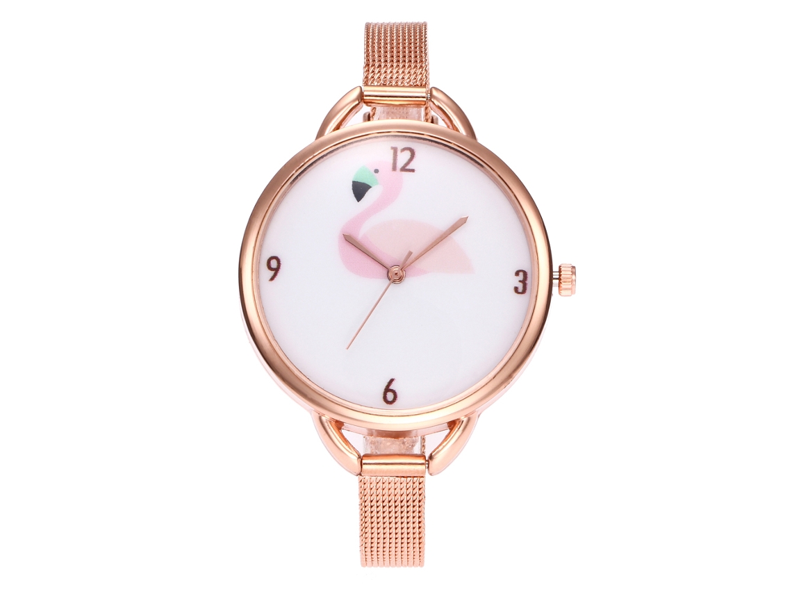 Reloj De Pulsera Analógico De Cuarzo Para Mujer, De Aleación, Con Esfera Redonda De Oro Rosa.