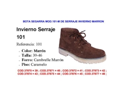 Bota segarra mod.101 de serraje invierno marron talla 46