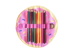 Lindo Estuche De Lápices Integrado De Lona Con Forma De Donut Colorido NICECEE