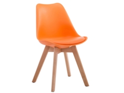 Silla de visita Borneo V2 en polipiel naranja/natura CLP