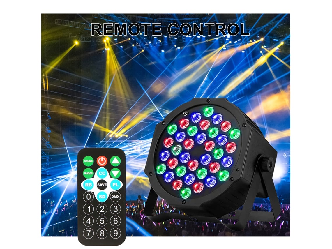 2026-luz De Escenario Par Con 36 Leds Colorida, Control Remoto Y Dmx Para Fiesta Hogar Ktv Disco Dj Club Bar