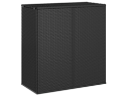 Baúl De Cojines Para Jardín De Ratán Pe Negro 100x49x103,5 Cm