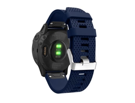 Correa de Silicona con hebilla plateada para Garmin Fenix 7S/6S/6S Pro/5S/5S Plus/Instinct 2S - azul oscuro