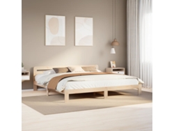 Estructura De Cama Sin Colchón Madera Maciza De Pino 180x200 Cm
