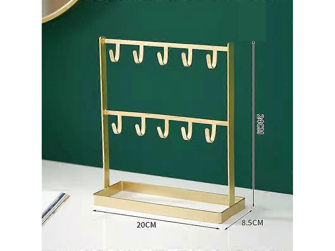 Expositor negro con gancho para pendientes, collares y relojes, estilo nórdico, ideal para organizar y exhibir anillos en casa. Hengjian