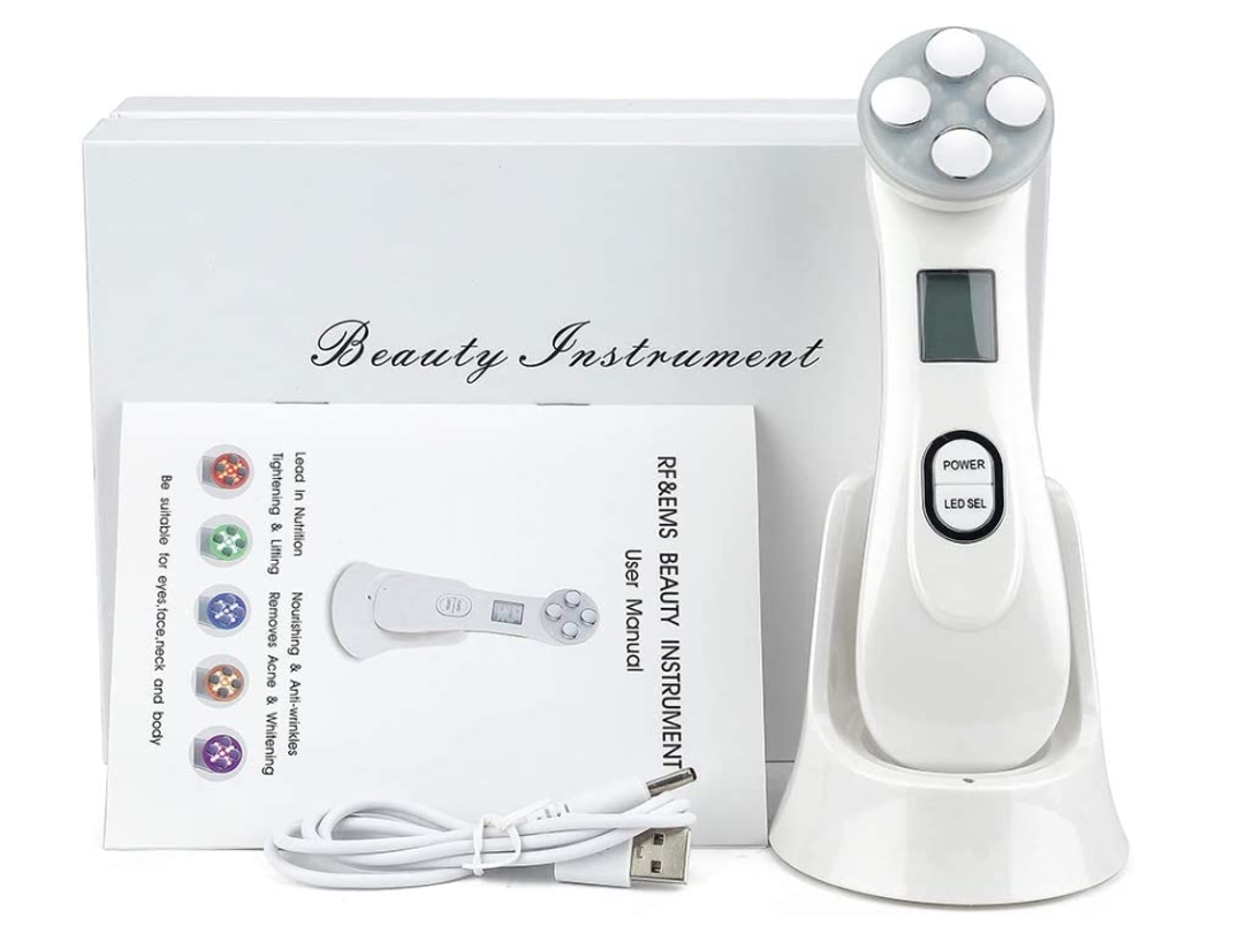 Dispositivo de belleza ultrasónico, dispositivo de belleza facial multifuncional 5 en 1, blanco Bestvite
