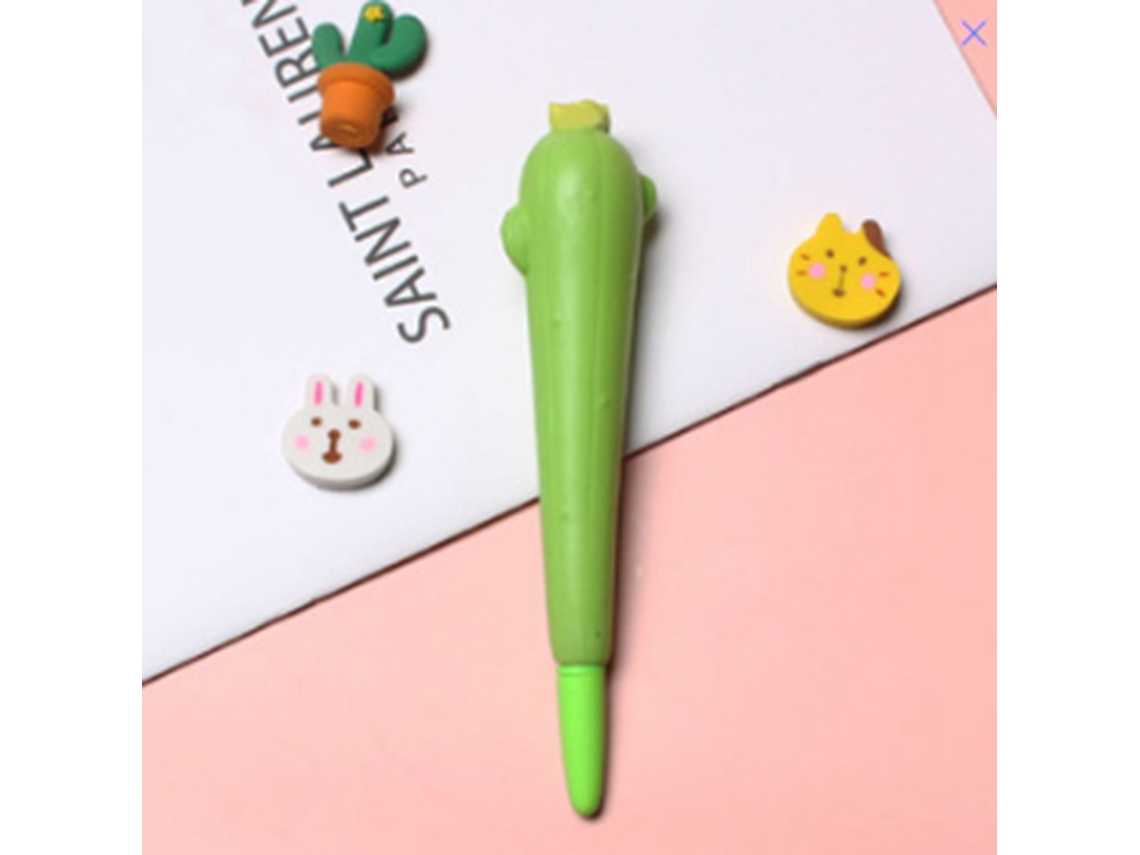 Bolígrafos Squishy Cute Para Aliviar El Estrés Kawaii Con Tinta Gel Regalo Escolar Cactus