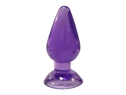 Juguete Entrenador Anal Plug Silicona Suave Inodoro Superficie Lisa Sucker Morado M