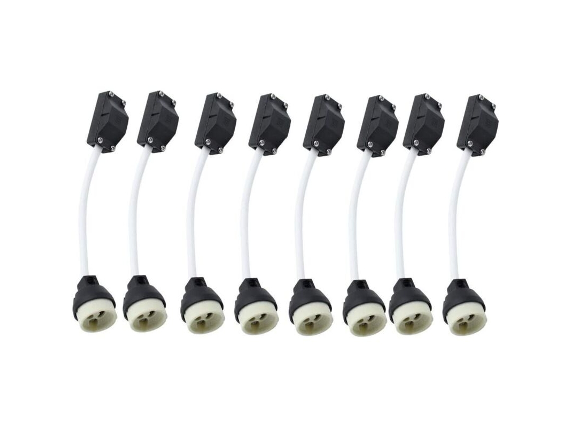 Paquete De 10 Portalámparas Cerámicos Gu10 Con Conector De Cable, Portalámparas A
