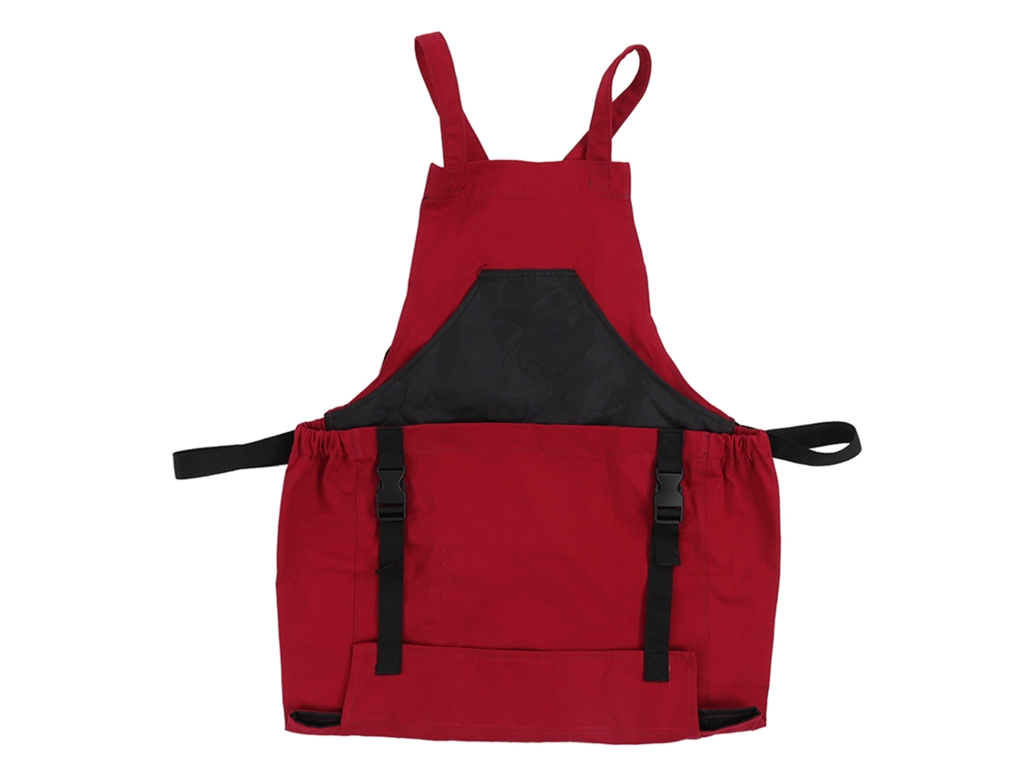 Delantal de jardín de PVC rojo oscuro, impermeable, ligero y duradero.