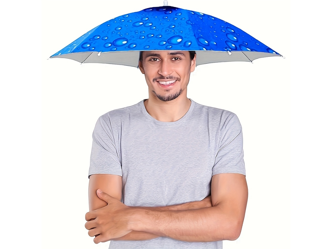 Sombrero Tipo Paraguas, Uso En Acampar Y Pescar Con Banda Elástica Para La Cabeza Protección Uv, Hogar, Moderno