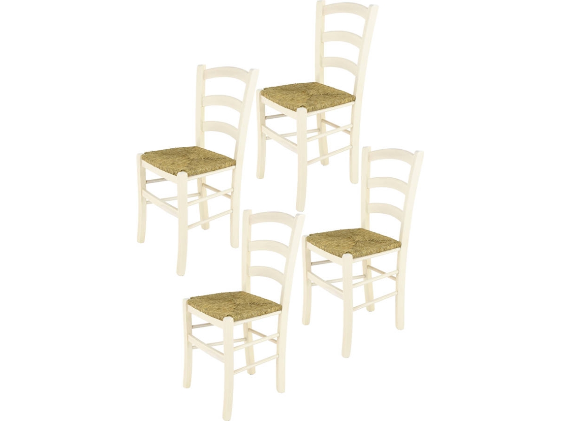 Conjunto de 4 Cadeiras T M C S Venice 320AB (Branco - 88x43x44 cm - Madeira)