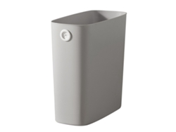 Papelera Pequeña Y Delgada De Plástico Pp Tpr, Sin Tapa, Para Baño, Cocina, Dormitorio, Gris Claro.