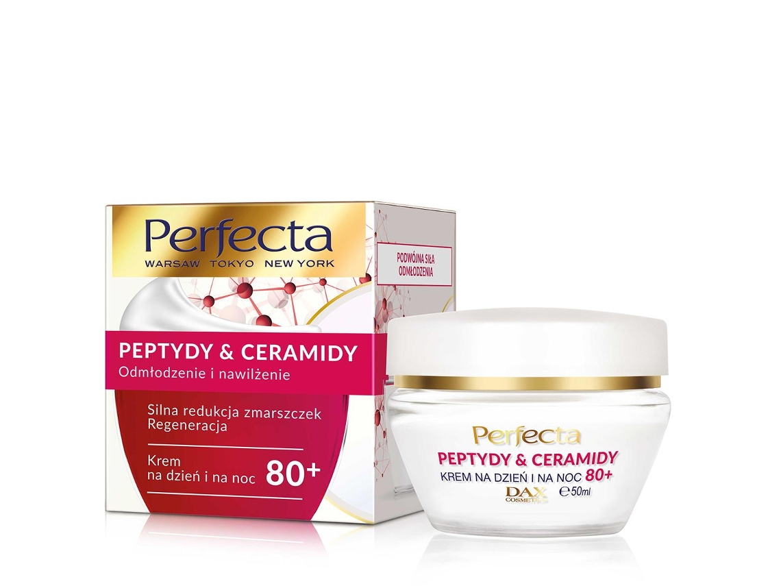 PERFECTA péptidos y Ceramide 80+ fuerte reducción crema para la cara de las arrugas y la regeneración del día y de la noche 50ml