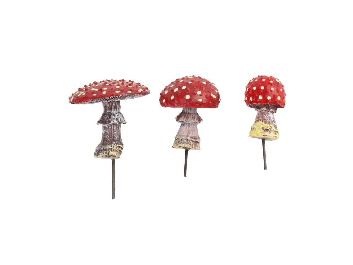 Conjunto de decoración de jardín de 3 piezas con setas que brillan en la oscuridad.