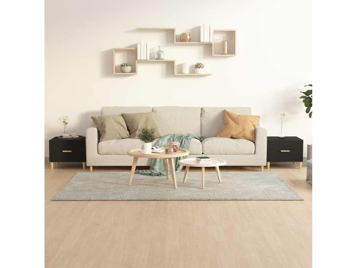Mesas de Centro Apoyo 2 Piezas 50X50X40 cm Madera Procesada Negro
