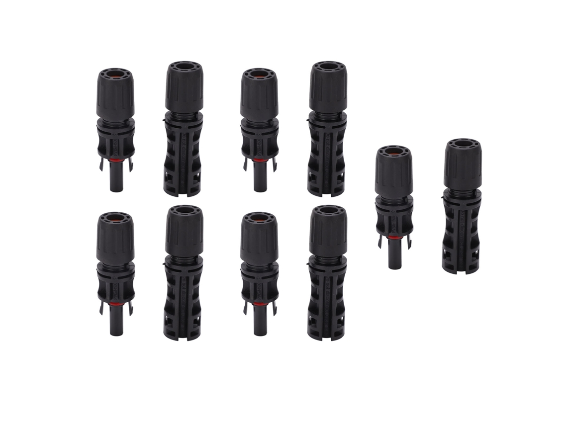 2026-as-5 Conjuntos Conector Solar Pv Impermeable Ip67 Cobre Chapado En Estaño Cable Panel Solar Dc 1500v 45a 6-10
