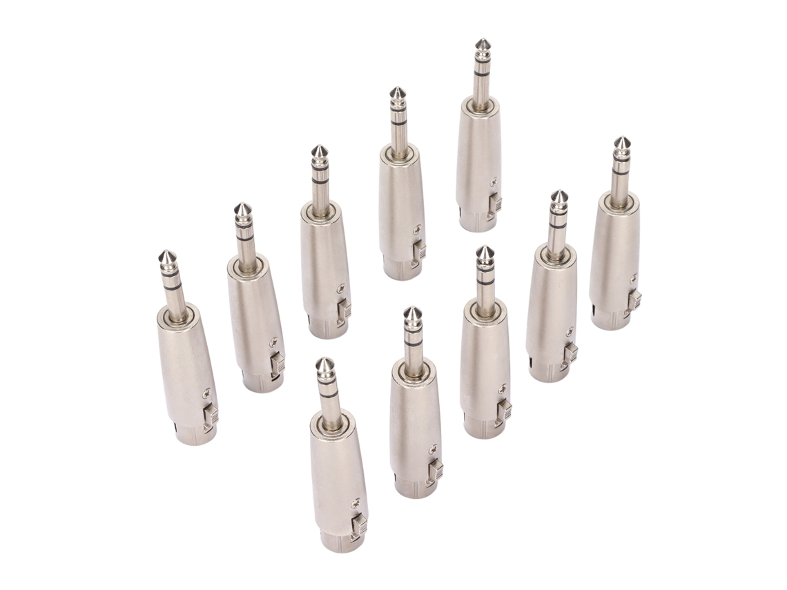 10 Adaptadores De 1 4 Trs A Xlr Hembra, Conector Estéreo Balanceado De 3 Pines (6,5 Mm) A Xlr Hembra