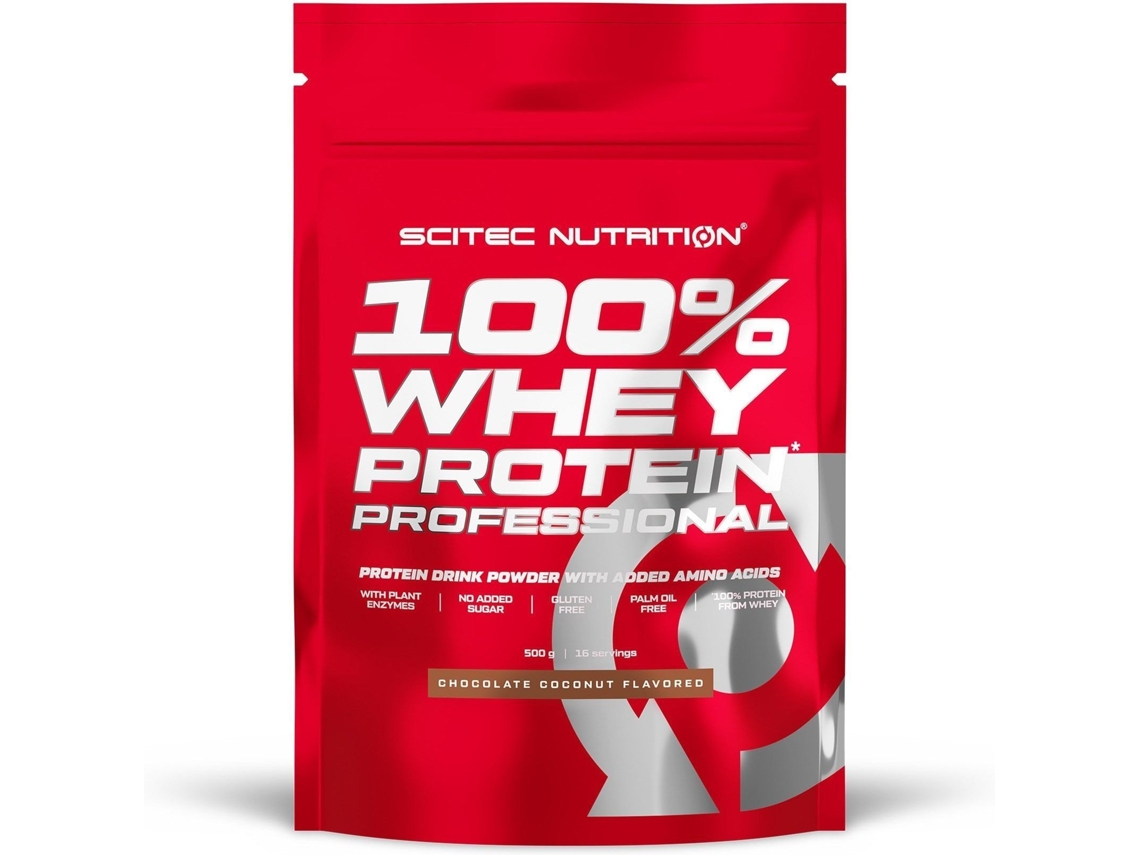 Proteína SCITEC NUTRITION 100% Professional Fórmula Mejorada Ni Azúcares (500 Gr - Chocolate-Coco)