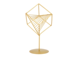 Rebe - Escultura de mesa geométrica dourada em ferro 3D, arte ornamental para sala de estar, escritório ou sala de estudos.