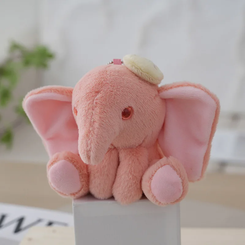 Llavero de peluche de elefante rosa de dibujos animados, 12 cm, para decoración. MDUG